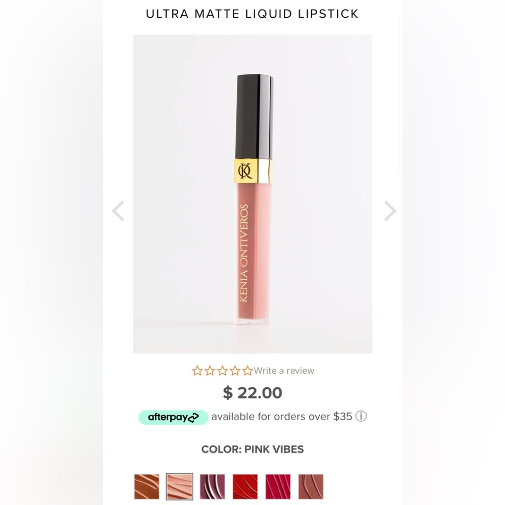 New Kenia Ontiveros Matte Liquid Lip Pink Vibes